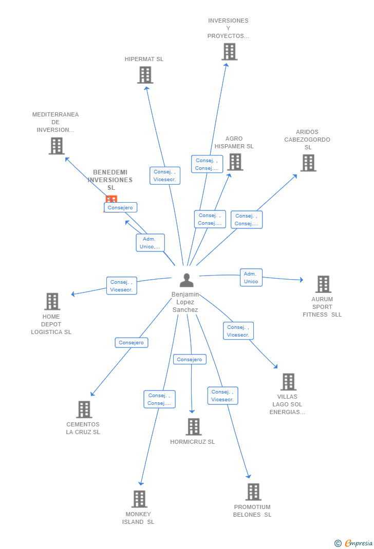 Vinculaciones societarias de BENEDEMI INVERSIONES SL