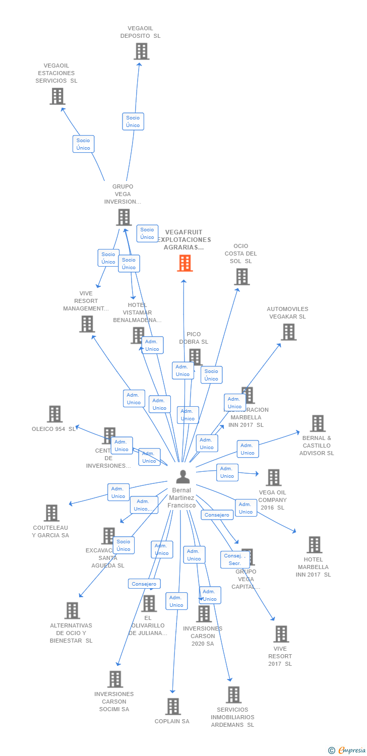 Vinculaciones societarias de VEGAFRUIT EXPLOTACIONES AGRARIAS SL