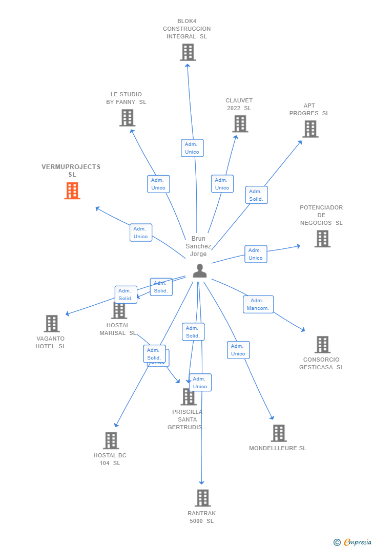 Vinculaciones societarias de VERMUPROJECTS SL