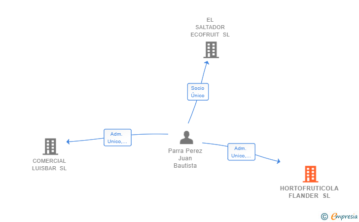 Vinculaciones societarias de HORTOFRUTICOLA FLANDER SL