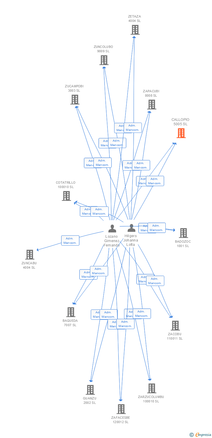 Vinculaciones societarias de CALLOPIO 5005 SL