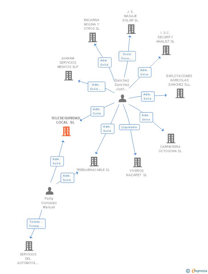 Vinculaciones societarias de TELESEGURIDAD LOCAL SL