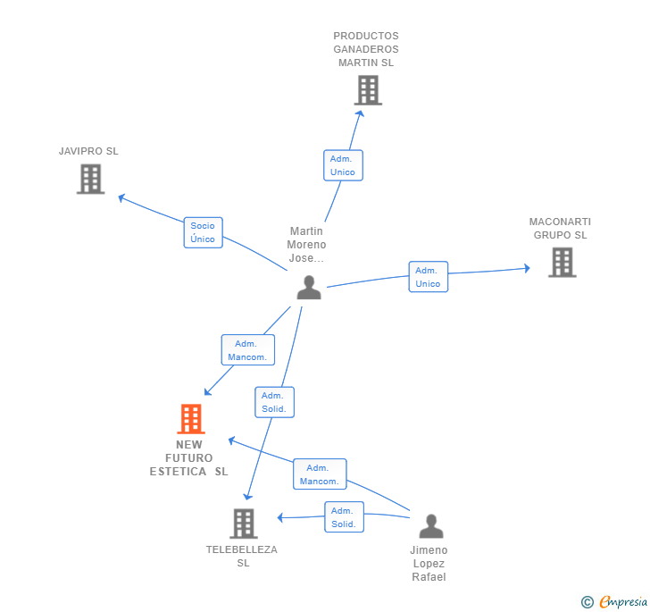 Vinculaciones societarias de NEW FUTURO ESTETICA SL