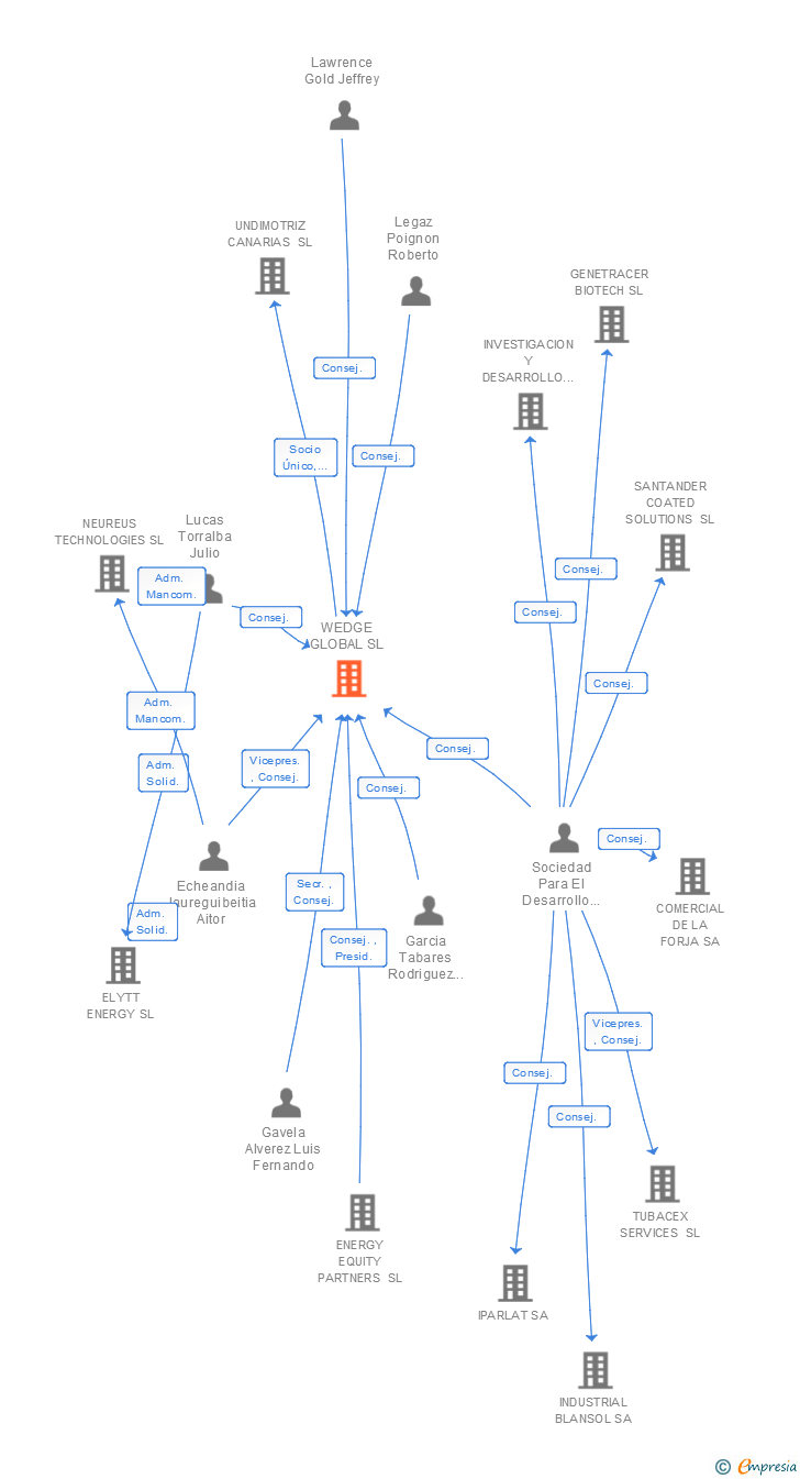 Vinculaciones societarias de WEDGE GLOBAL SL