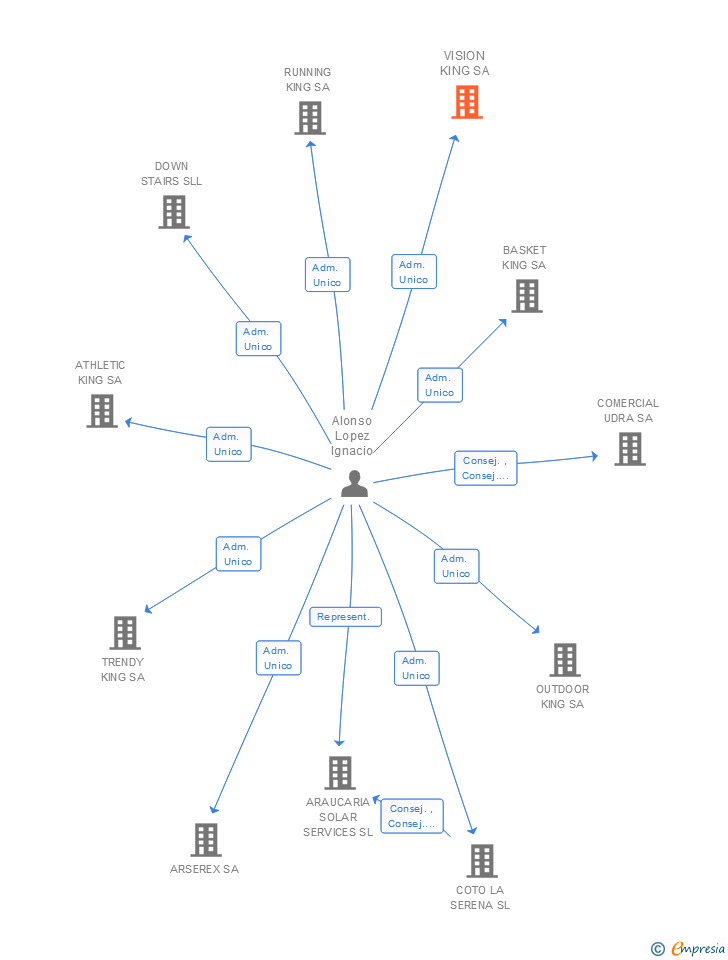 Vinculaciones societarias de VISION KING SA