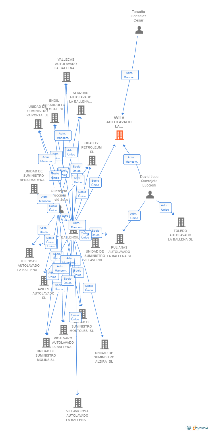 Vinculaciones societarias de AVILA AUTOLAVADO LA BALLENA SL
