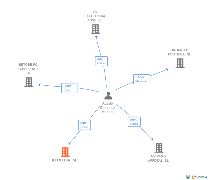 Vinculaciones societarias de ILITMEDIA SL (EXTINGUIDA)