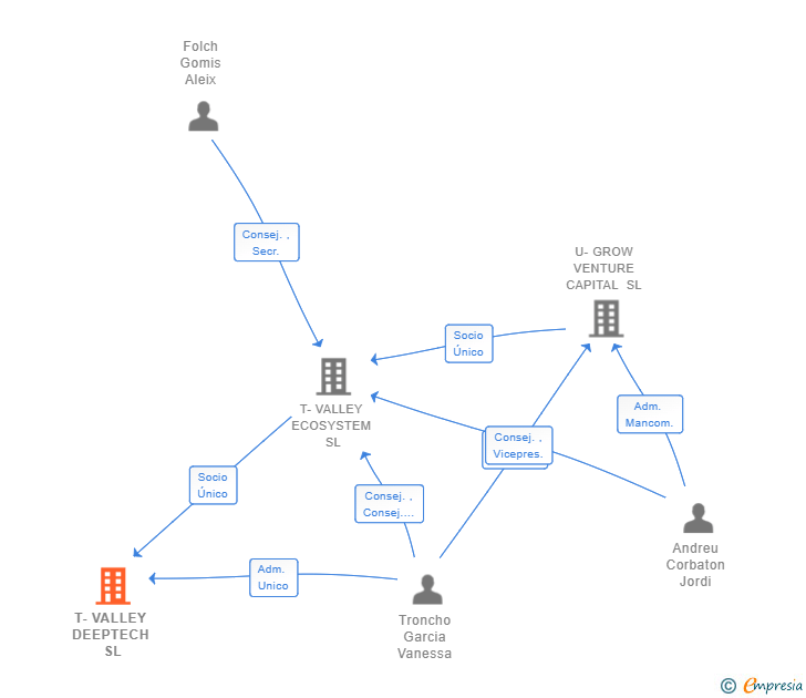 Vinculaciones societarias de T-VALLEY DEEPTECH SL