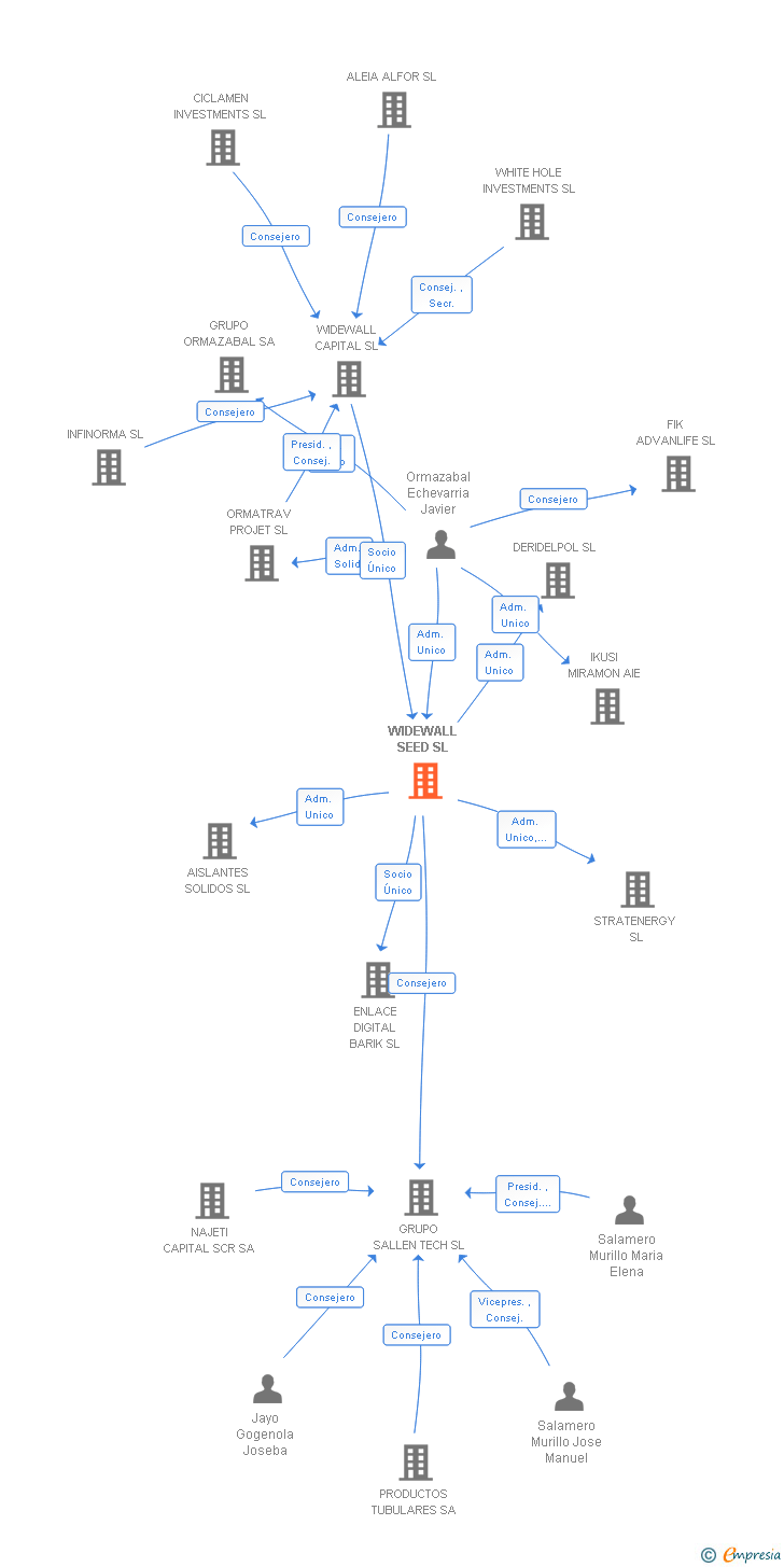 Vinculaciones societarias de WIDEWALL SEED SL