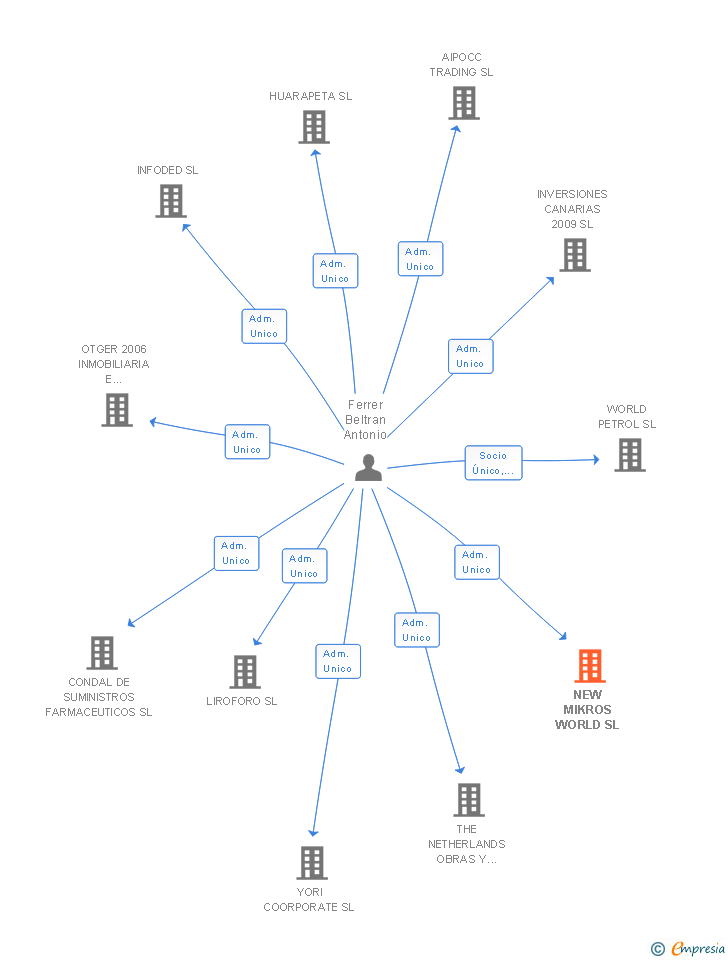 Vinculaciones societarias de NEW MIKROS WORLD SL