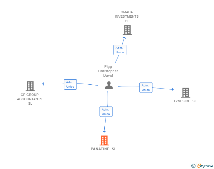 Vinculaciones societarias de PANATINE SL