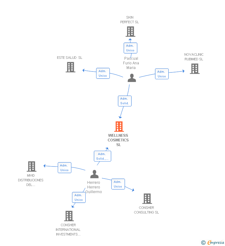 Vinculaciones societarias de WELLNESS COSMETICS SL