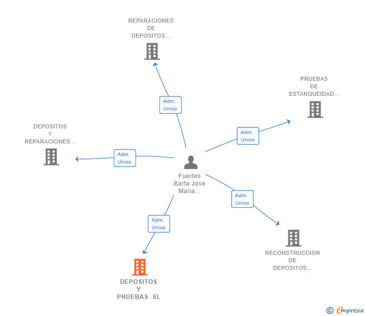 Vinculaciones societarias de DEPOSITOS Y PRUEBAS SL