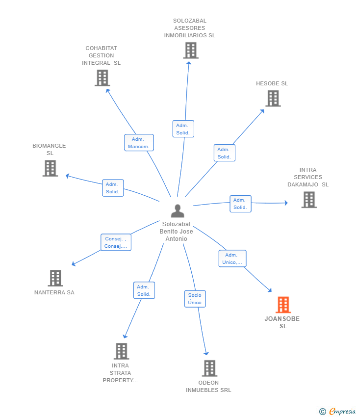 Vinculaciones societarias de JOANSOBE SL