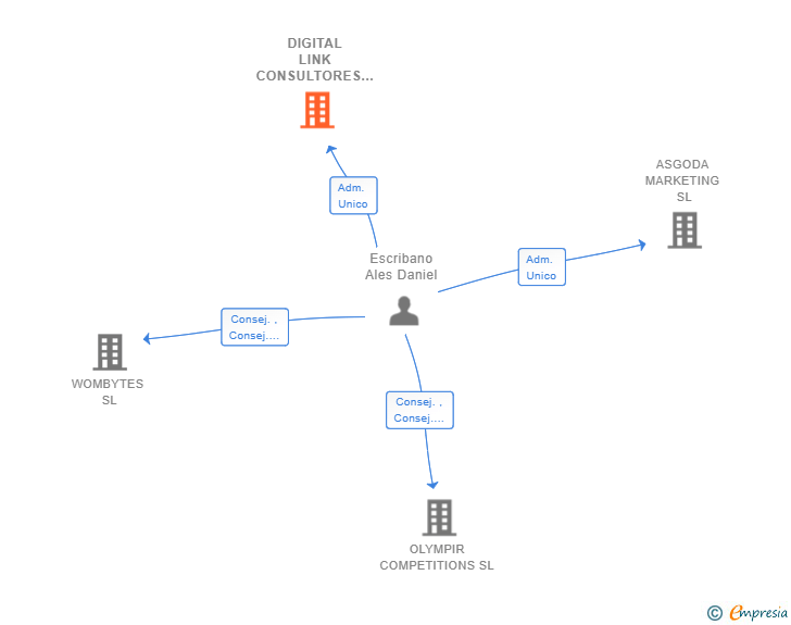 Vinculaciones societarias de DIGITAL LINK CONSULTORES SL