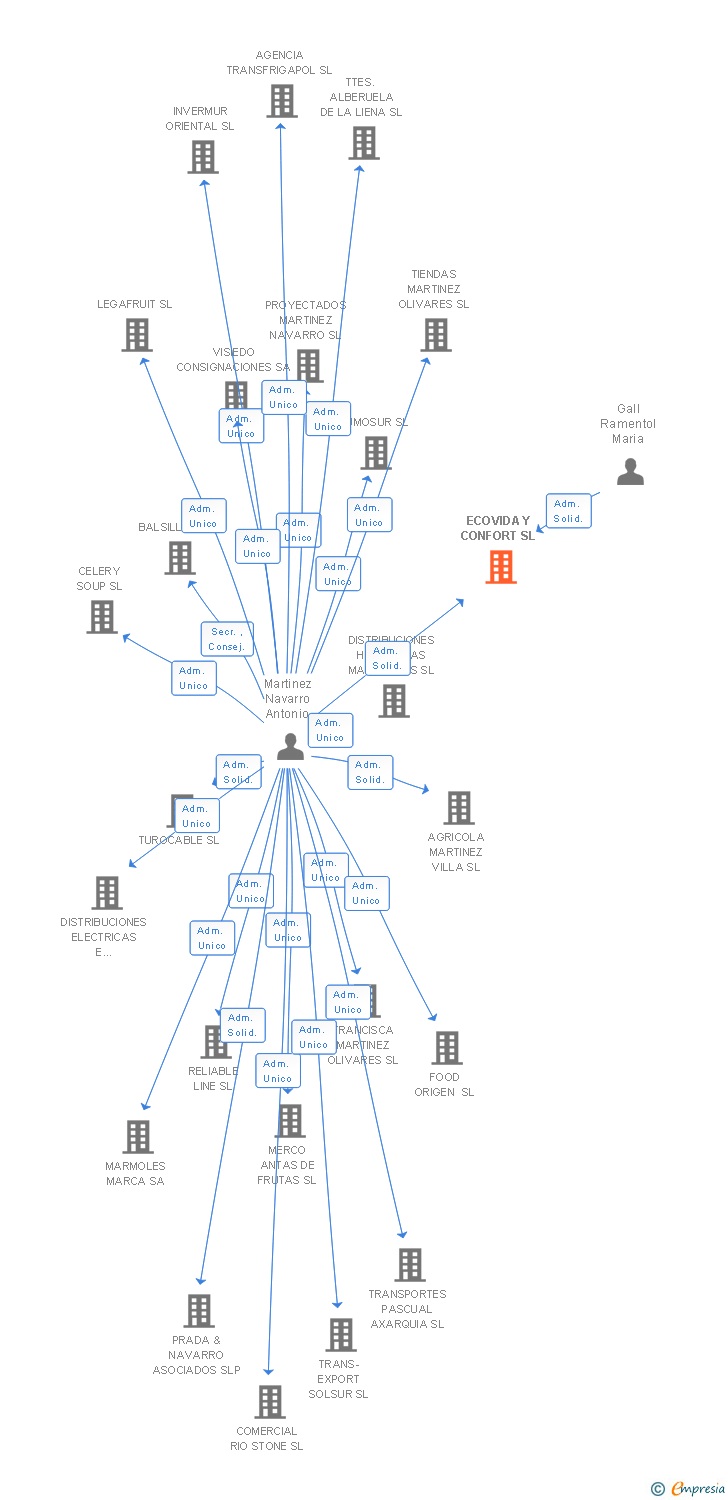 Vinculaciones societarias de ECOVIDA Y CONFORT SL