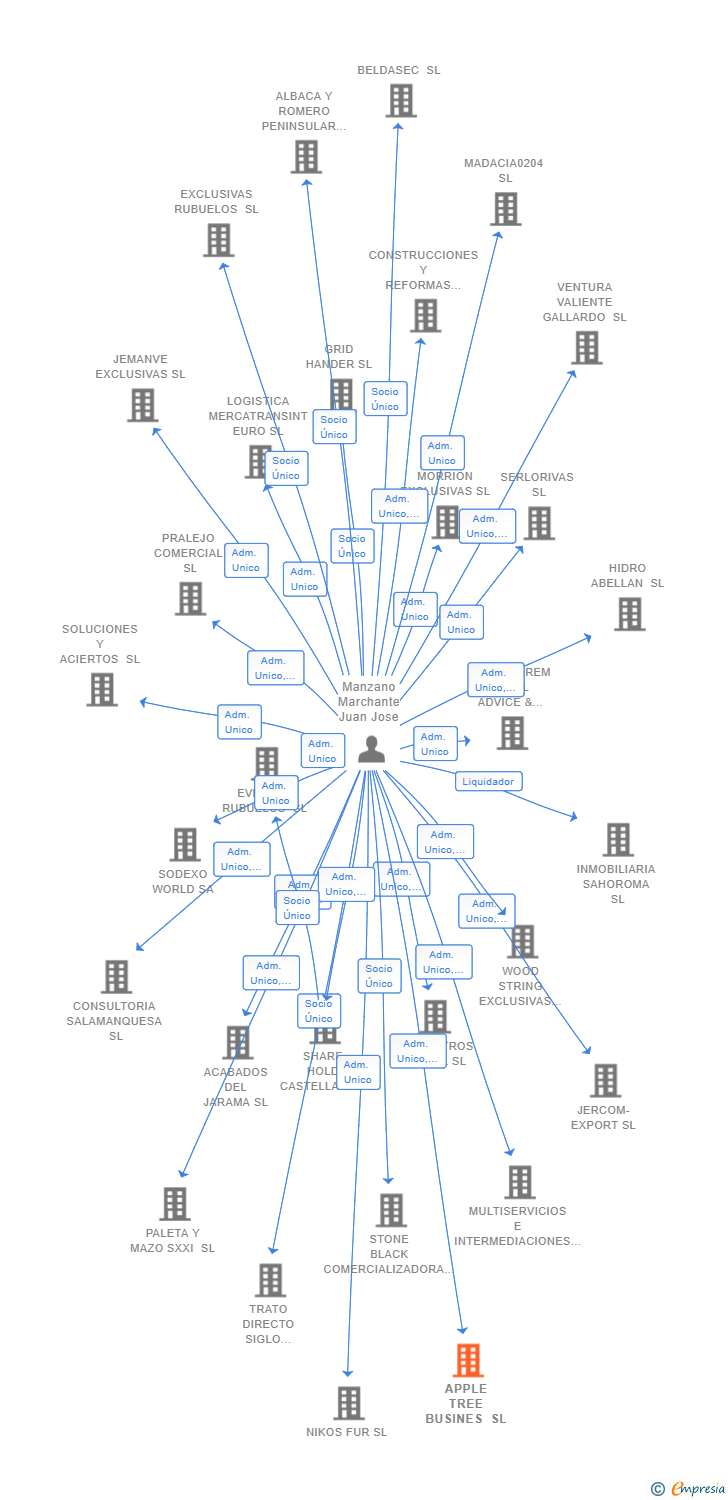 Vinculaciones societarias de APPLE TREE BUSINES SL