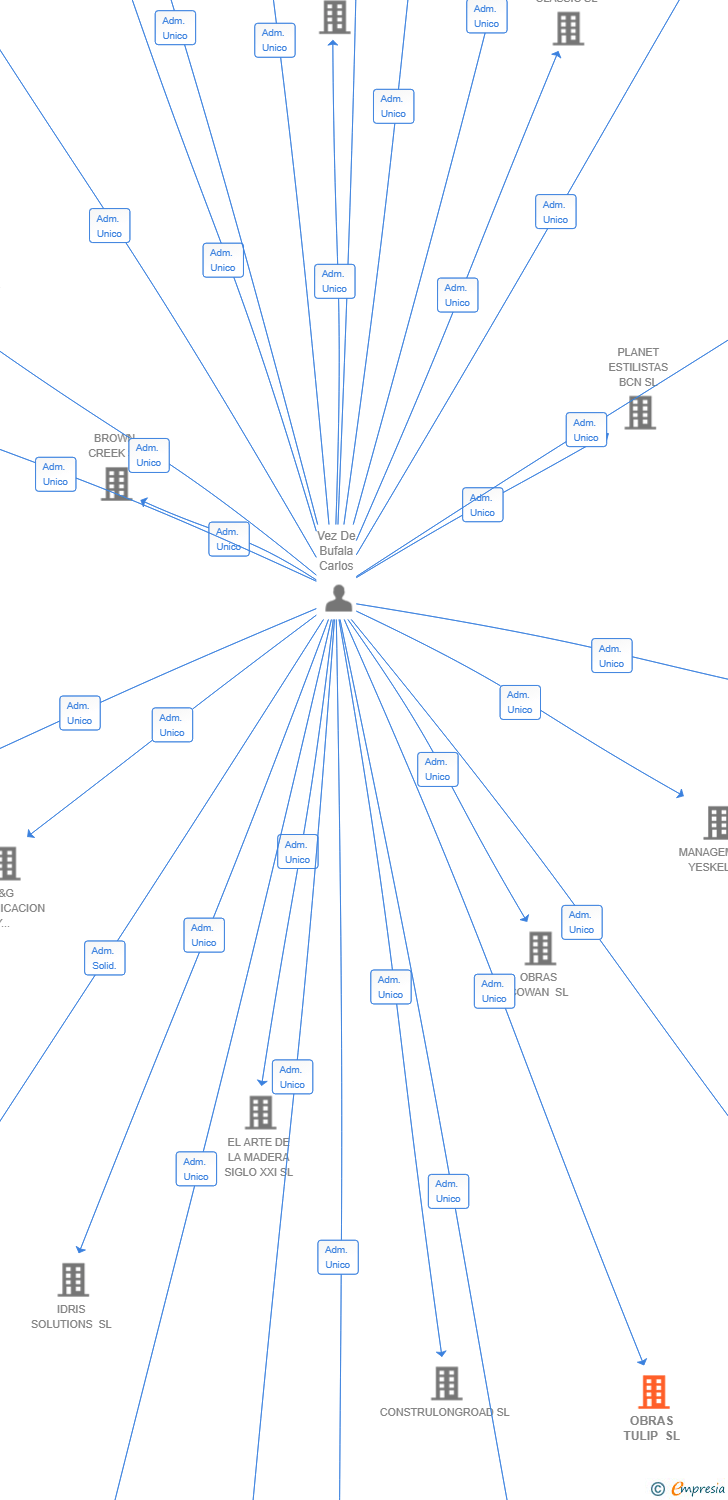 Vinculaciones societarias de OBRAS TULIP SL