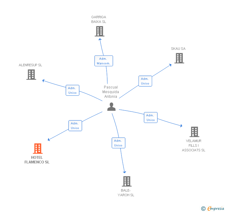 Vinculaciones societarias de HOTEL FLAMENCO SL