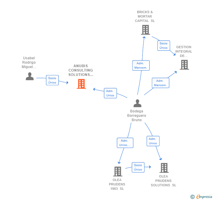 Vinculaciones societarias de ANUBIS CONSULTING SOLUTIONS SL