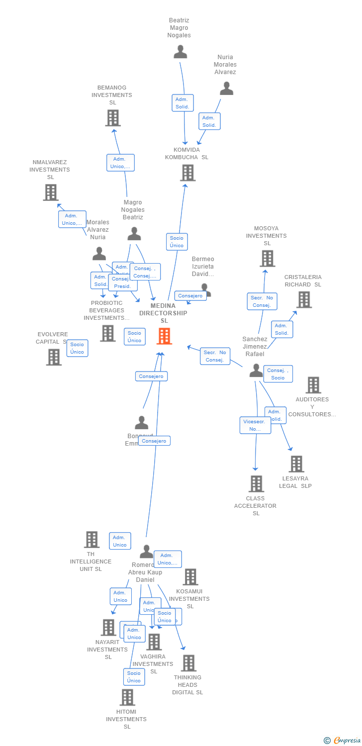 Vinculaciones societarias de MEDINA DIRECTORSHIP SL