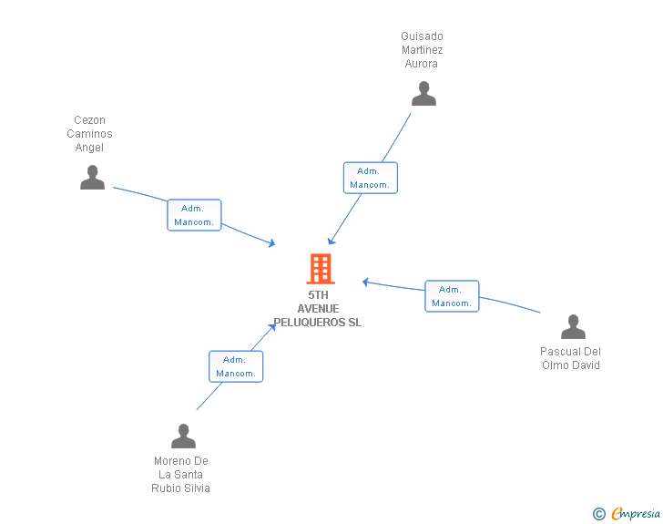 Vinculaciones societarias de 5TH AVENUE PELUQUEROS SL