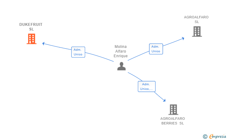 Vinculaciones societarias de DUKEFRUIT SL