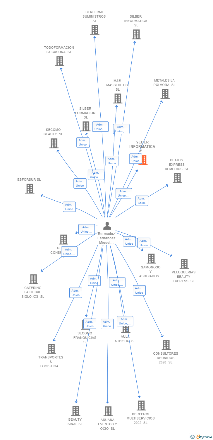 Vinculaciones societarias de SEBER INFORMATICA Y COMUNICACIONES SL