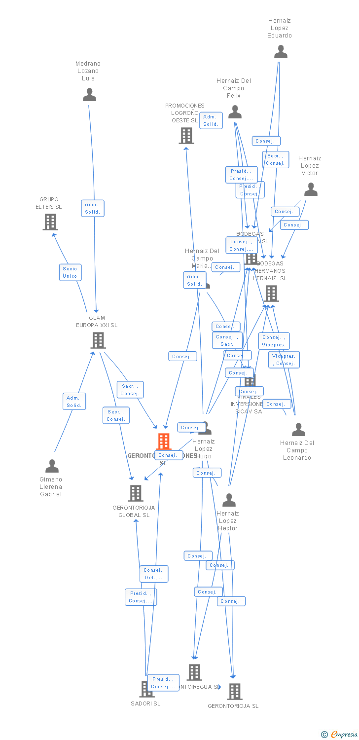 Vinculaciones societarias de GERONTOINVERSIONES SL