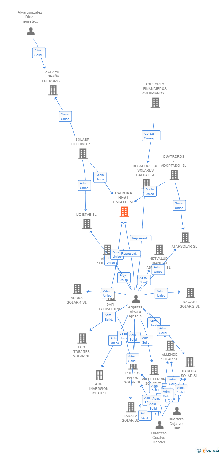 Vinculaciones societarias de PALMIRA REAL ESTATE SL