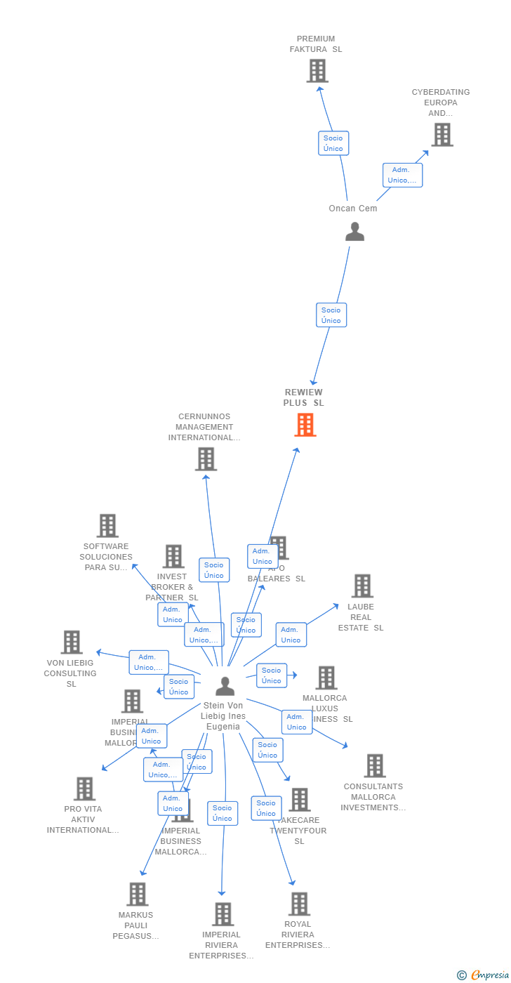 Vinculaciones societarias de REWIEW PLUS SL