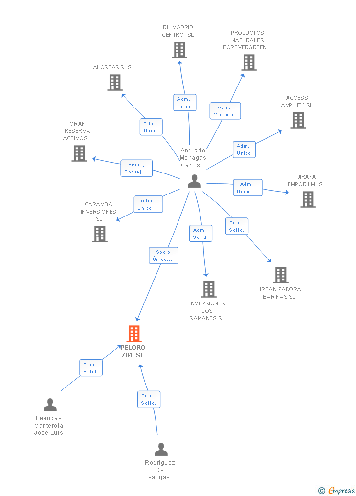 Vinculaciones societarias de PELORO 704 SL