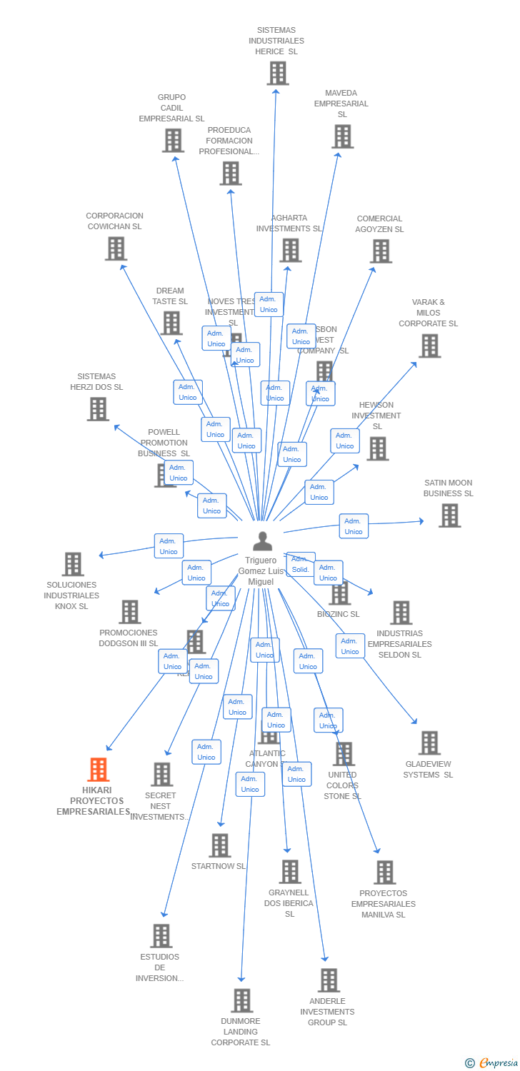 Vinculaciones societarias de HIKARI PROYECTOS EMPRESARIALES SL