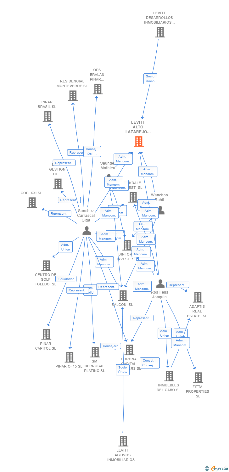 Vinculaciones societarias de LEVITT ALTO LAZAREJO I SL