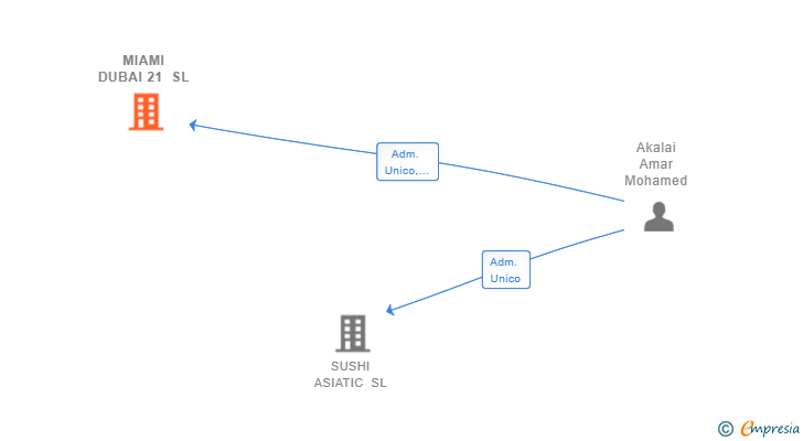Vinculaciones societarias de MIAMI DUBAI 21 SL