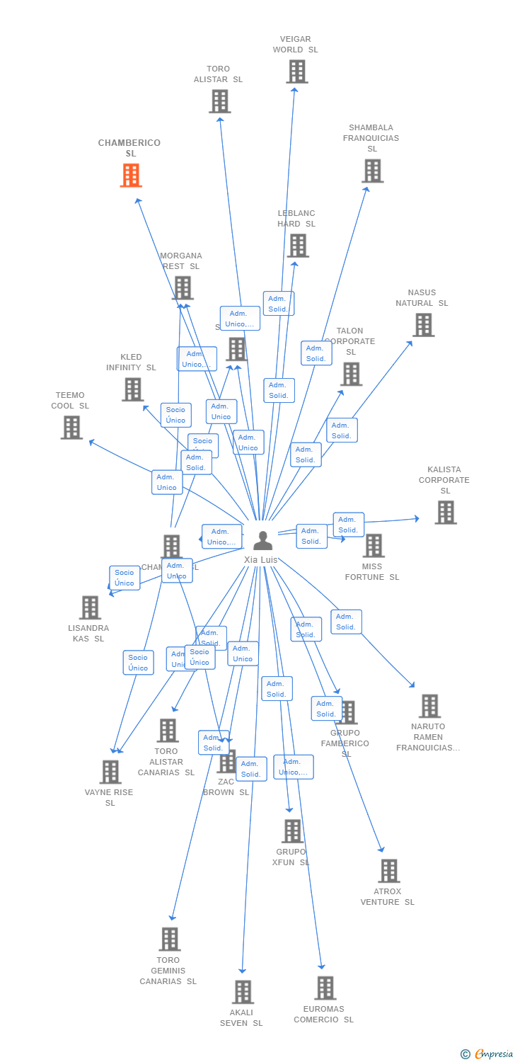 Vinculaciones societarias de CHAMBERICO SL