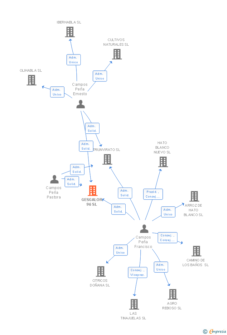 Vinculaciones societarias de GESGALOR 96 SL (EXTINGUIDA)