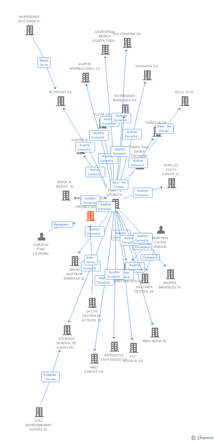 Vinculaciones societarias de VALLEHERMOSO DIVISION PROMOCION SA
