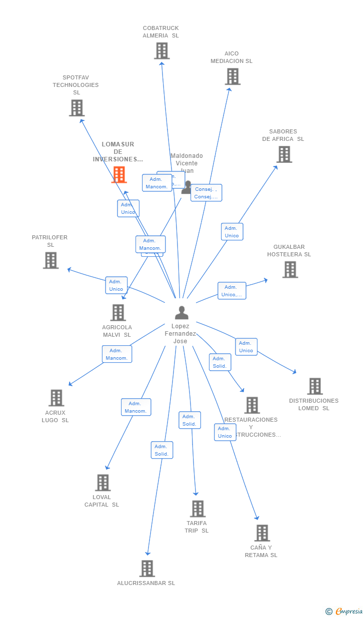 Vinculaciones societarias de LOMASUR DE INVERSIONES SL