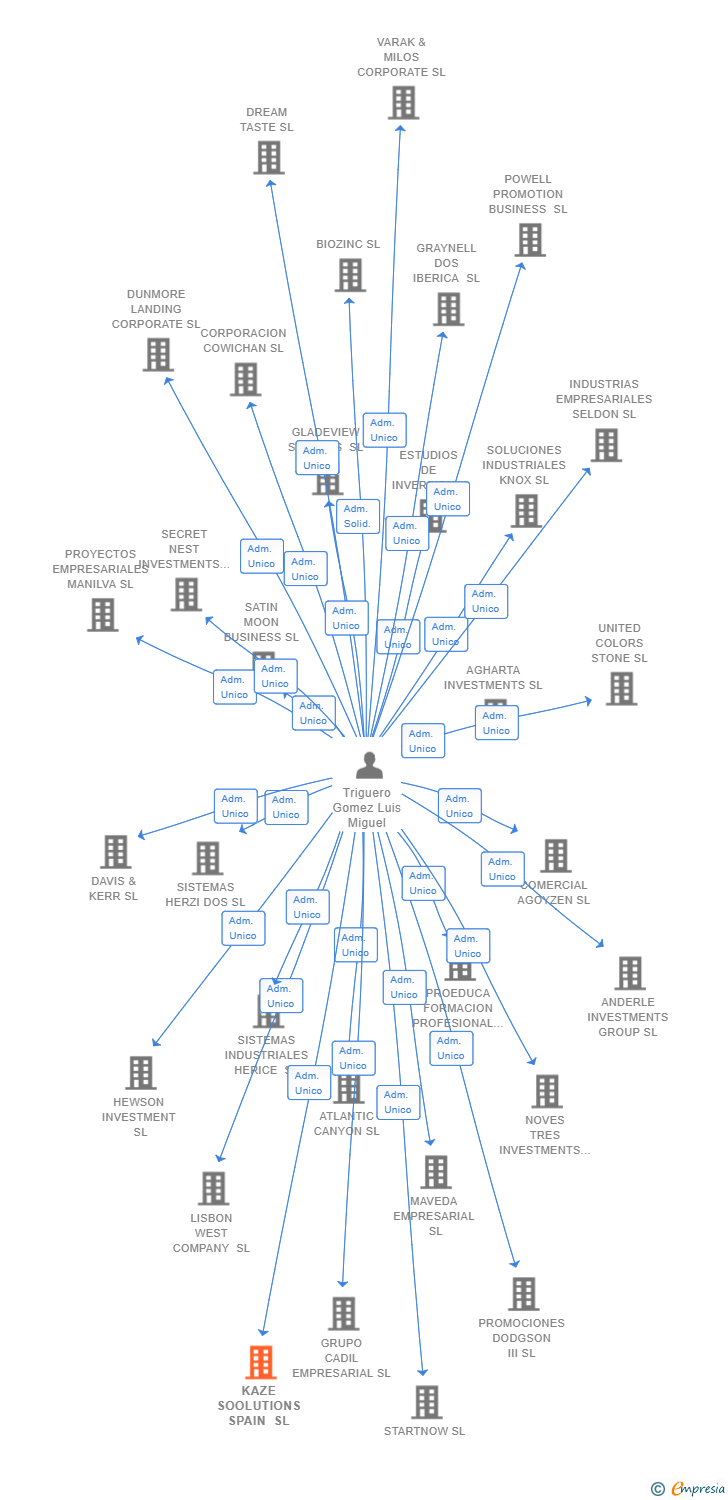 Vinculaciones societarias de KAZE SOOLUTIONS SPAIN SL