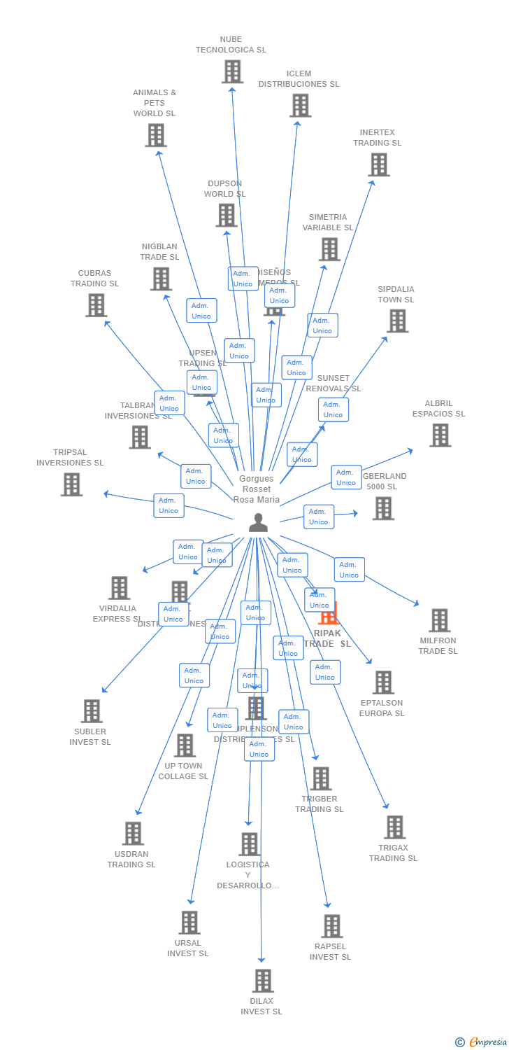 Vinculaciones societarias de RIPAK TRADE SL