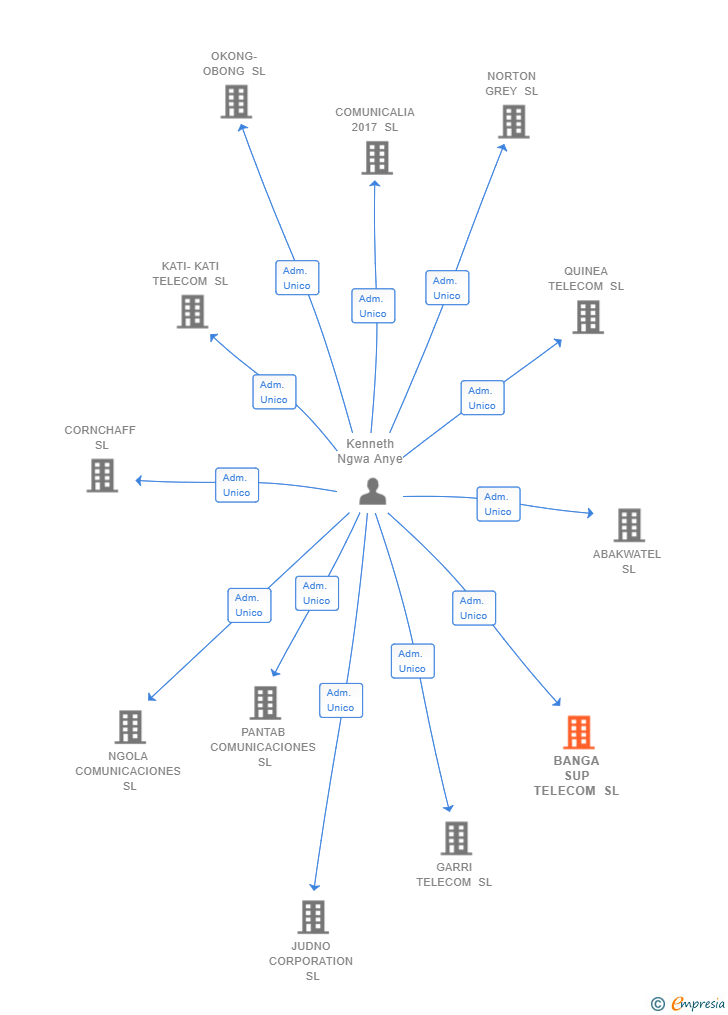 Vinculaciones societarias de BANGA SUP TELECOM SL
