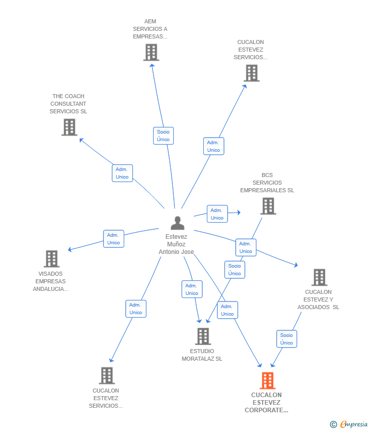 Vinculaciones societarias de CUCALON ESTEVEZ CORPORATE VISA SOLUTIONS SL