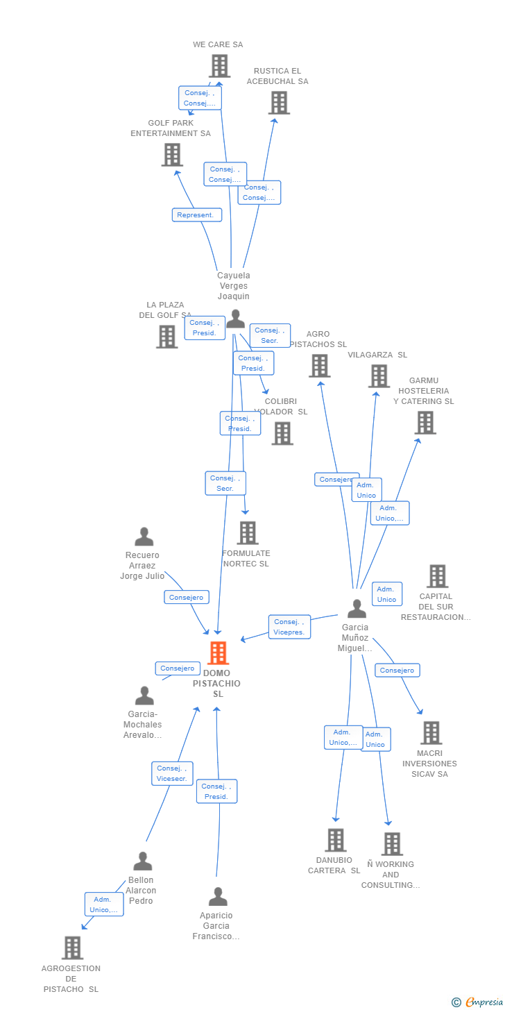 Vinculaciones societarias de DOMO PISTACHIO SL