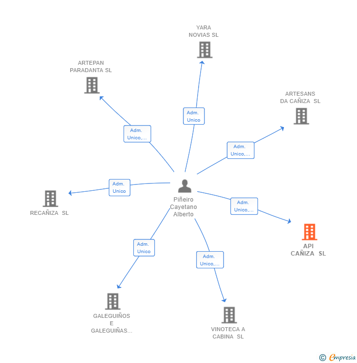 Vinculaciones societarias de API CAÑIZA SL