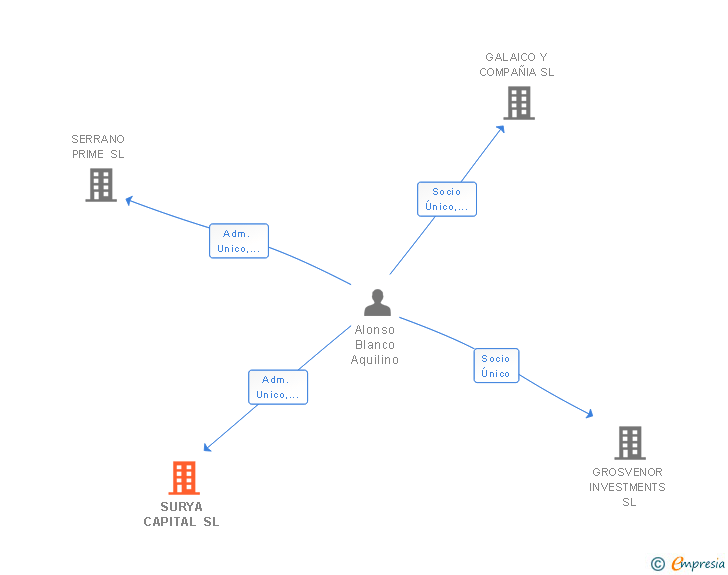 Vinculaciones societarias de SURYA CAPITAL SL
