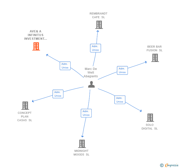 Vinculaciones societarias de AVE& A INFINITUS INVESTMENT SL