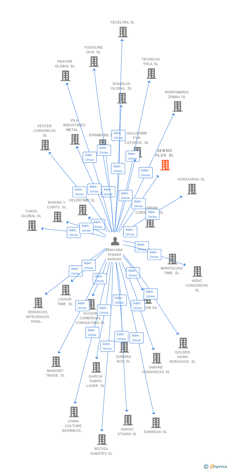 Vinculaciones societarias de SENSUI PLUS SL