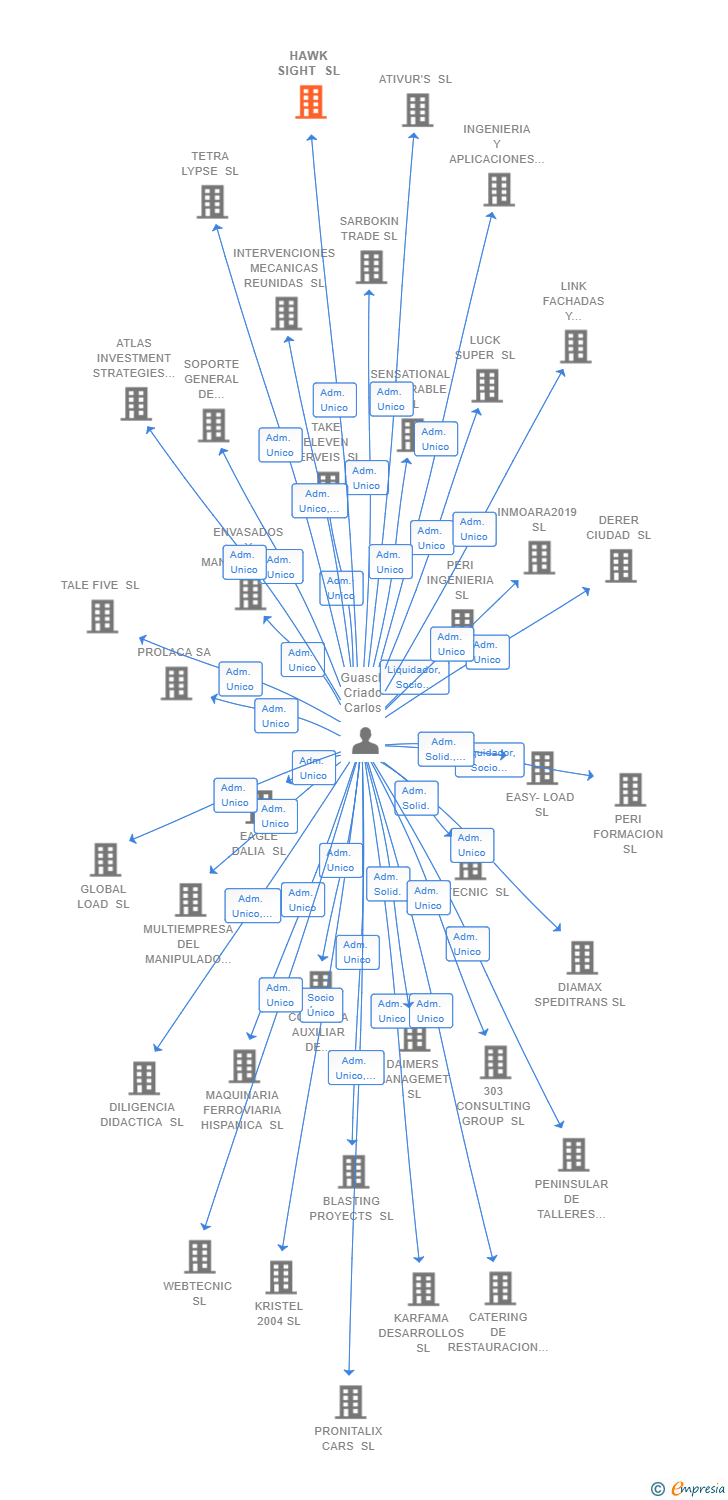 Vinculaciones societarias de HAWK SIGHT SL