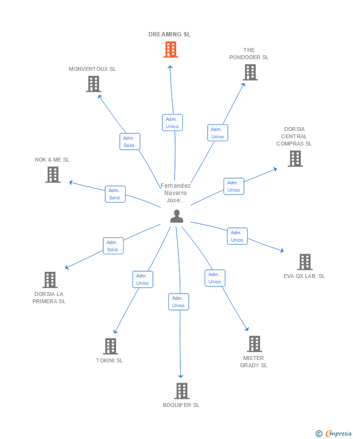 Vinculaciones societarias de DREAMING SL